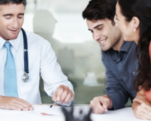Coulpe seeking consultation from doctor